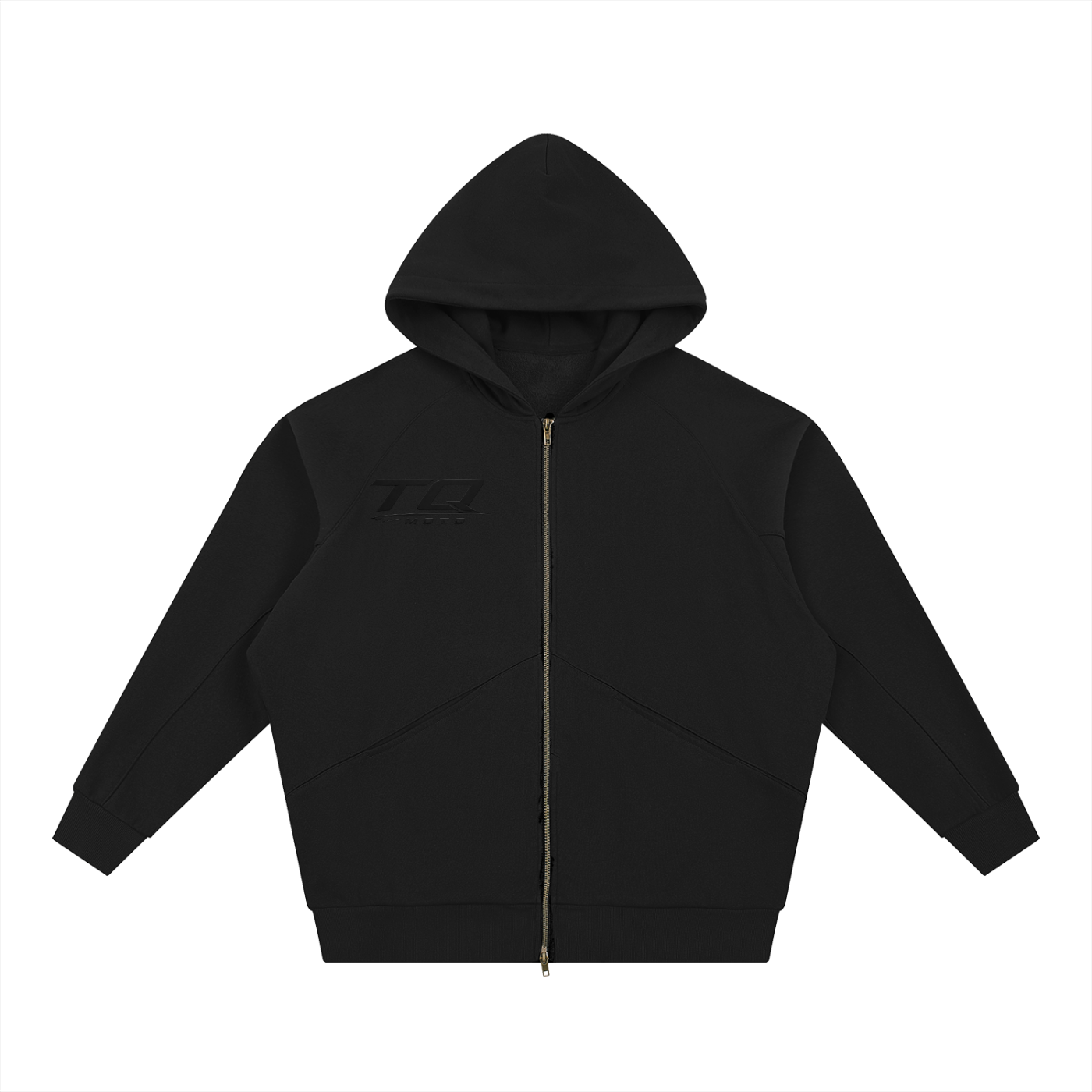 tq moto-Dolman Sleeve Zip-Through Fleece Hoodie