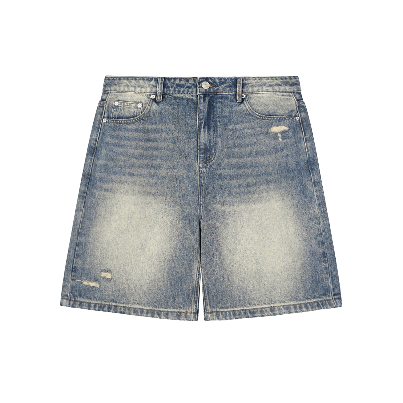 TQ MOTO- Faded Distressed Baggy Denim Shorts