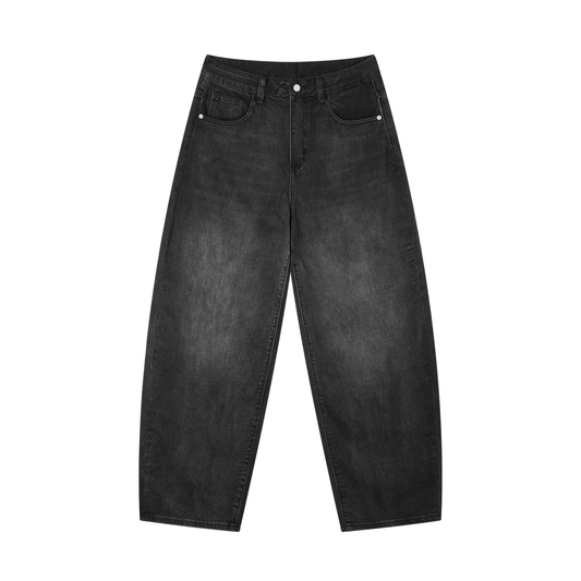 TQ Moto Barrel Jeans – Black Vintage Wash