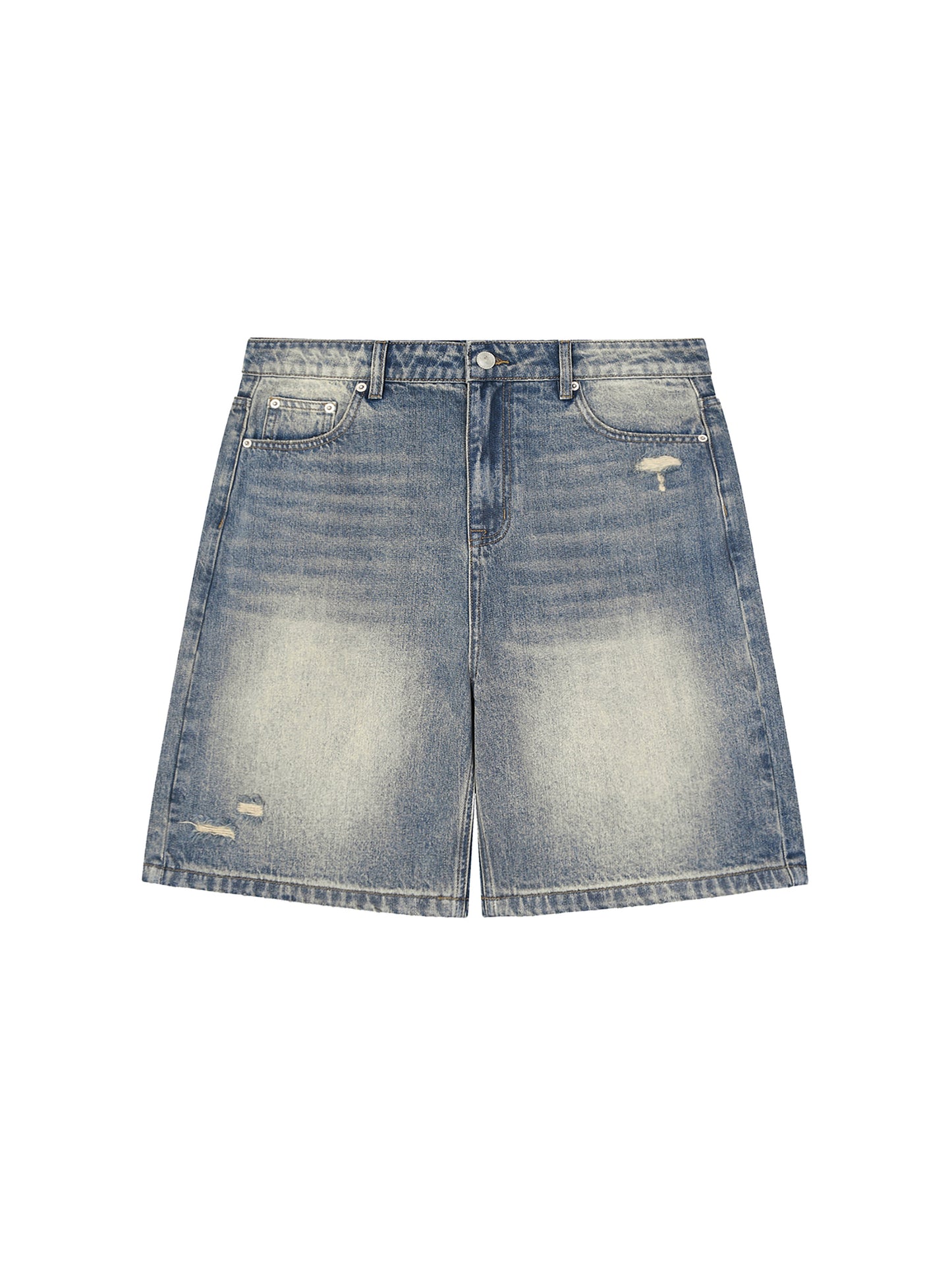 TQ MOTO- Faded Distressed Baggy Denim Shorts