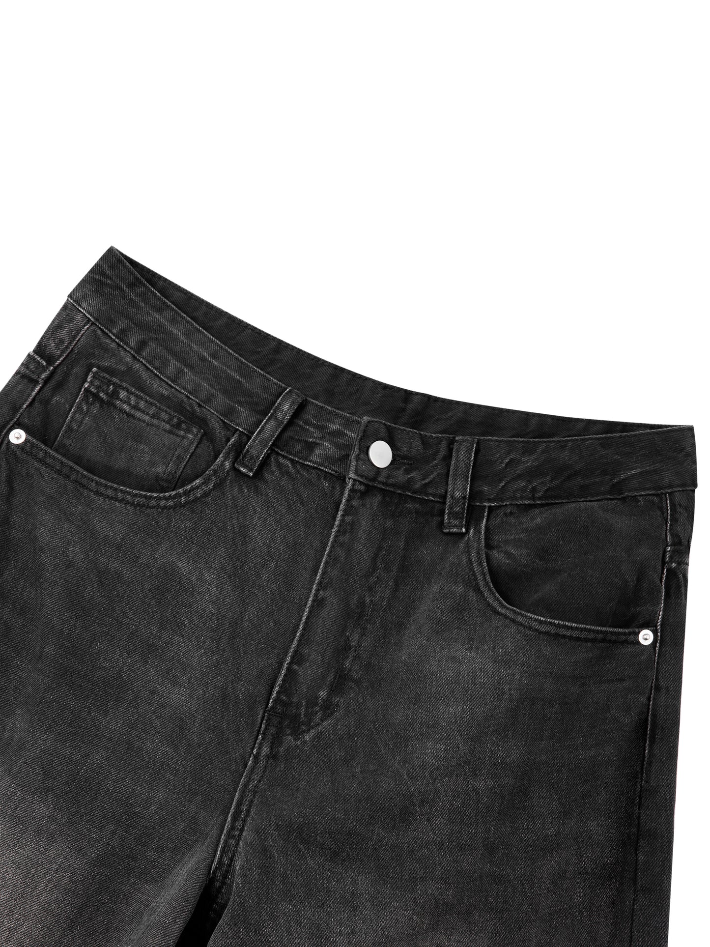 TQ Moto Barrel Jeans – Black Vintage Wash