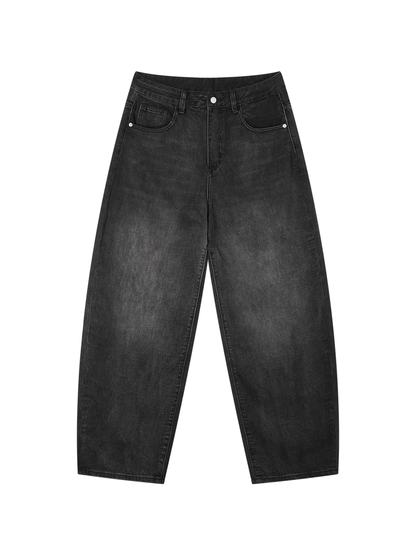 TQ Moto Barrel Jeans – Black Vintage Wash